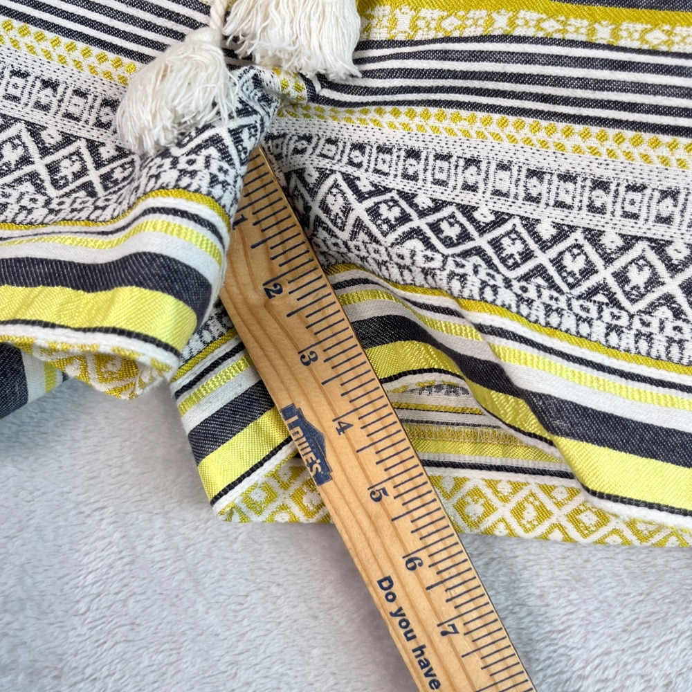 Boho Shorts Tassels 00 S Ann Taylor Loft Yellow Striped Festival Beachy Coastal - Picture 9 of 10